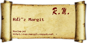 Réz Margit névjegykártya