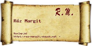 Réz Margit névjegykártya